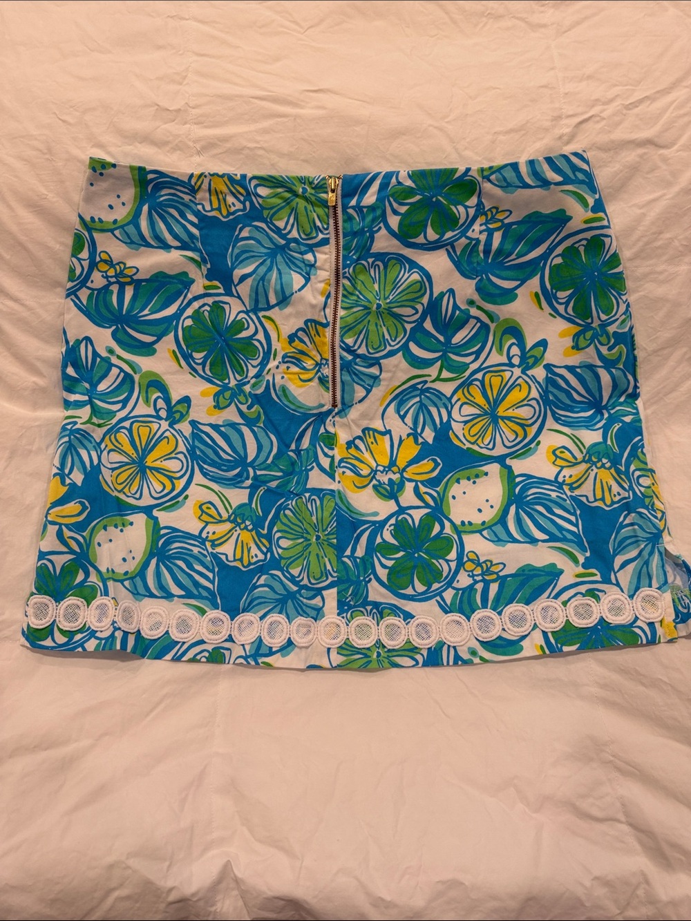 Tropical Floral Mini Skort in Blue, Green & Yellow - Picture 2 of 2